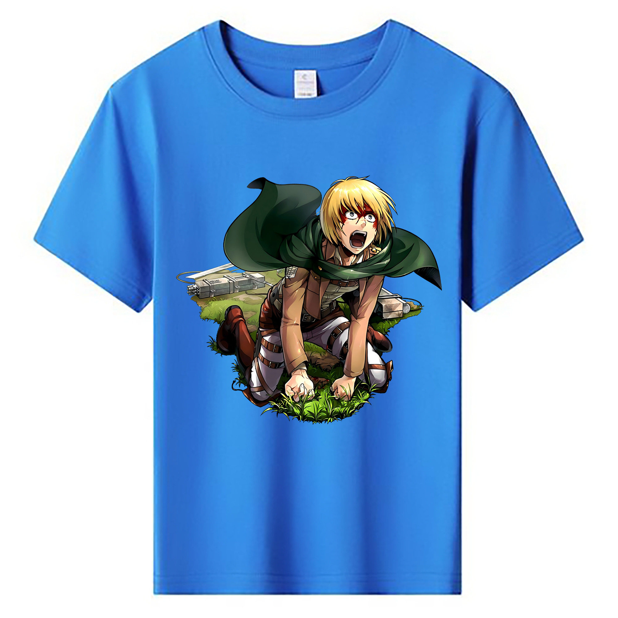 （画像用） 進撃の巨人 アルミン·アルレルト Attack on Titan Armin Arlert 綿100％キッズTシャツ（フロントプリント）